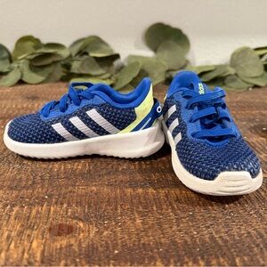Adidas Kids Navy and Lime Sneakers